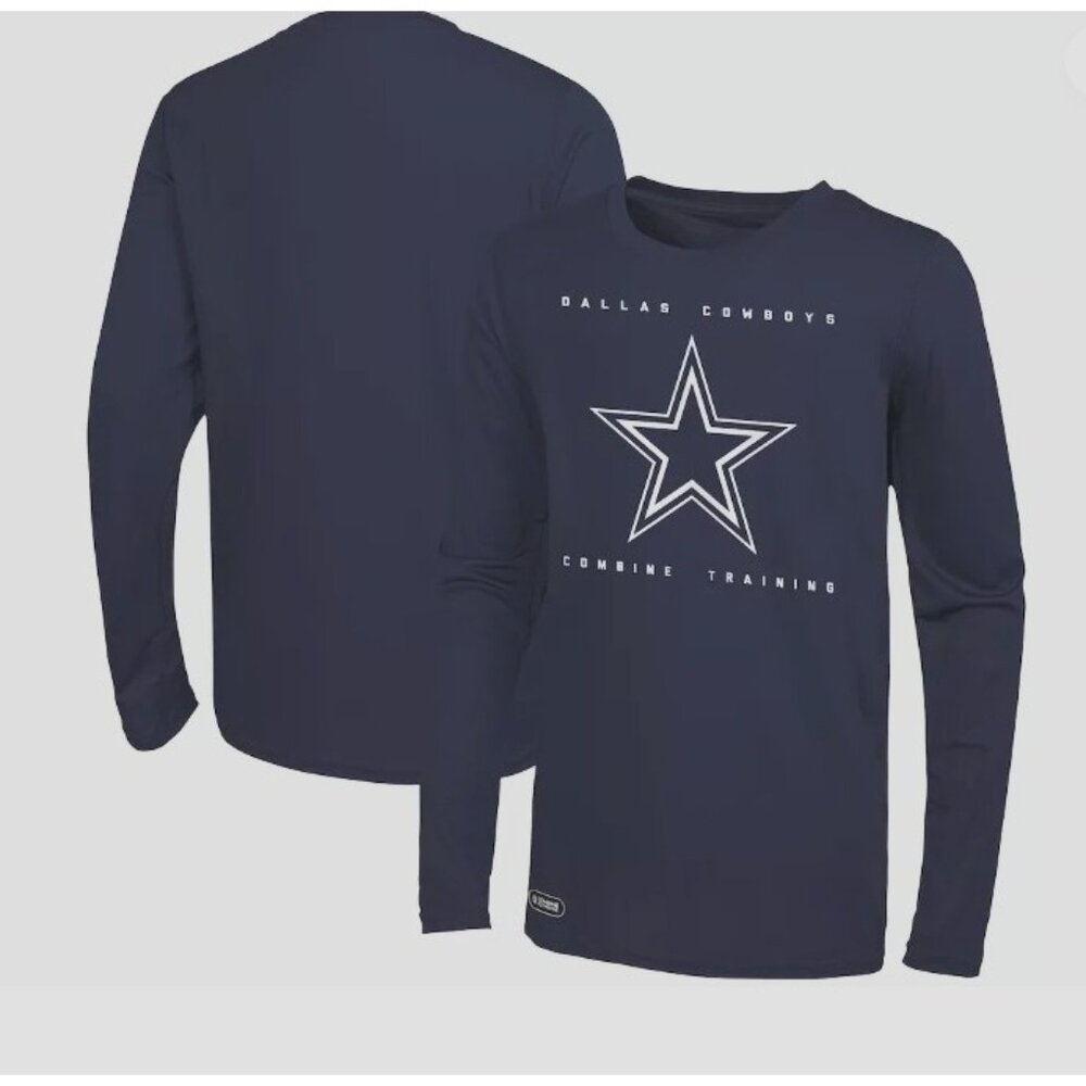Dallas Cowboys Side Drill Medium Long Sleeve T-Shirt - Navy GR29